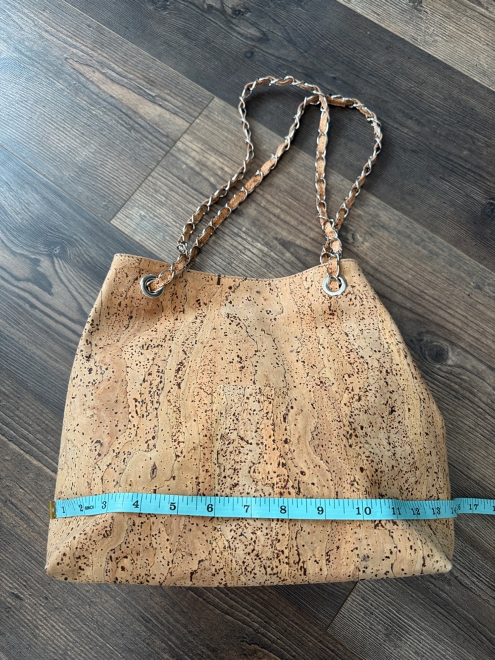 NWT CORX Midnight in Lisbon Rustic Cork Bag with Chain-Strap - Picture 10 of 13